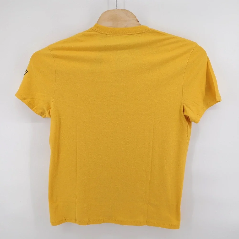 NEW GUESS Los Angeles Graphic Logo Crewneck T-Shirt Mellow Sun Yellow Mens Large - Picture 3 of 11